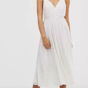 ASOS EDITION Eva embellished cami midi wedding dress